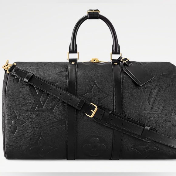 Louis Vuitton Keepall Bandoulière 45 Monogram Empreinte Giant Black - Picture 2 of 5